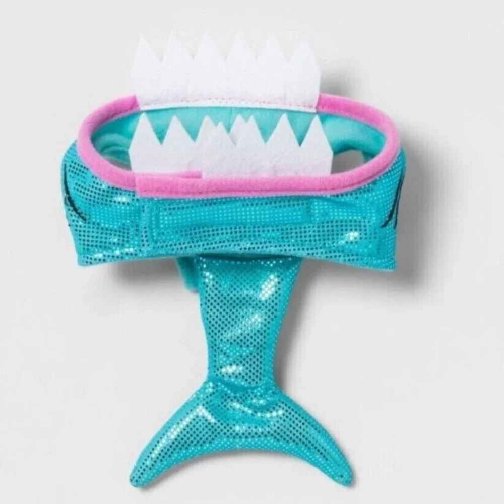 Hyde & Eek Cat Shark Costume Headpiece Blue Sparkle One Size Halloween Cute New